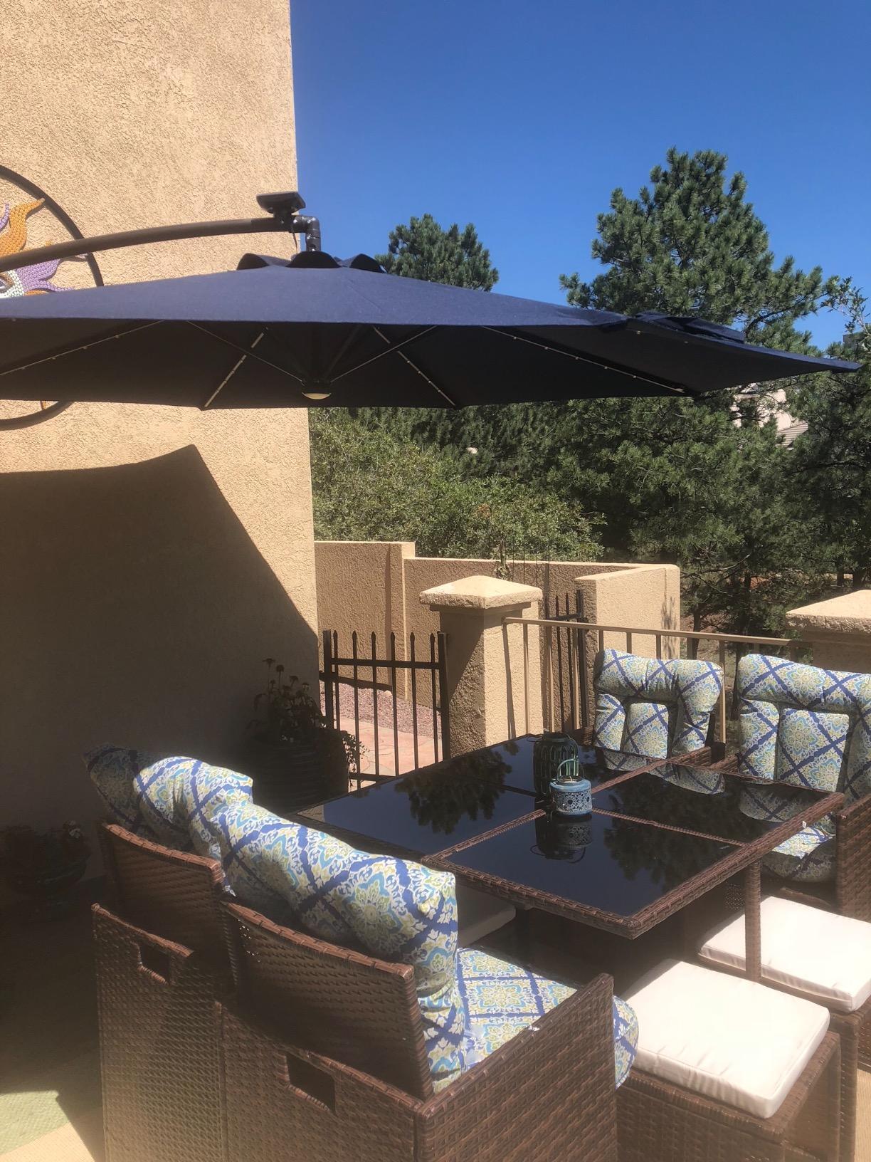 Devoko 9 Pieces Patio Dining Sets Outdoor Space Saving Rattan Chairs with Glass Table Patio Furniture Sets Cushioned Seating and Back Sectional Conversation Set (Beige) - Customer Photo 1