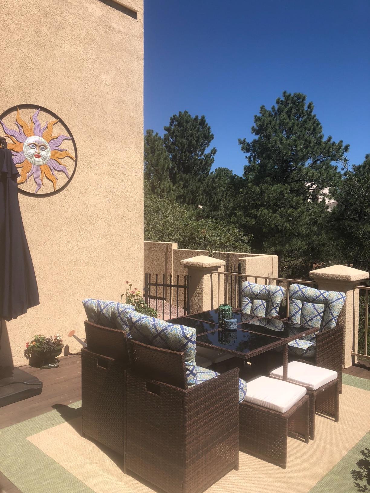 Devoko 9 Pieces Patio Dining Sets Outdoor Space Saving Rattan Chairs with Glass Table Patio Furniture Sets Cushioned Seating and Back Sectional Conversation Set (Beige) - Customer Photo 2