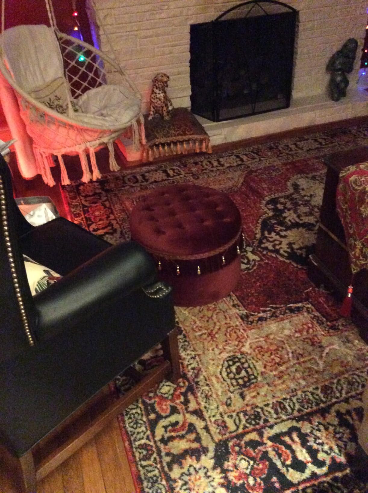 Homepop Home Decor | Upholstered Round Velvet Tufted Foot Rest Ottoman | Ottoman with Storage for Living Room & Bedroom | Decorative Home Furniture, Green - Customer Photo 2