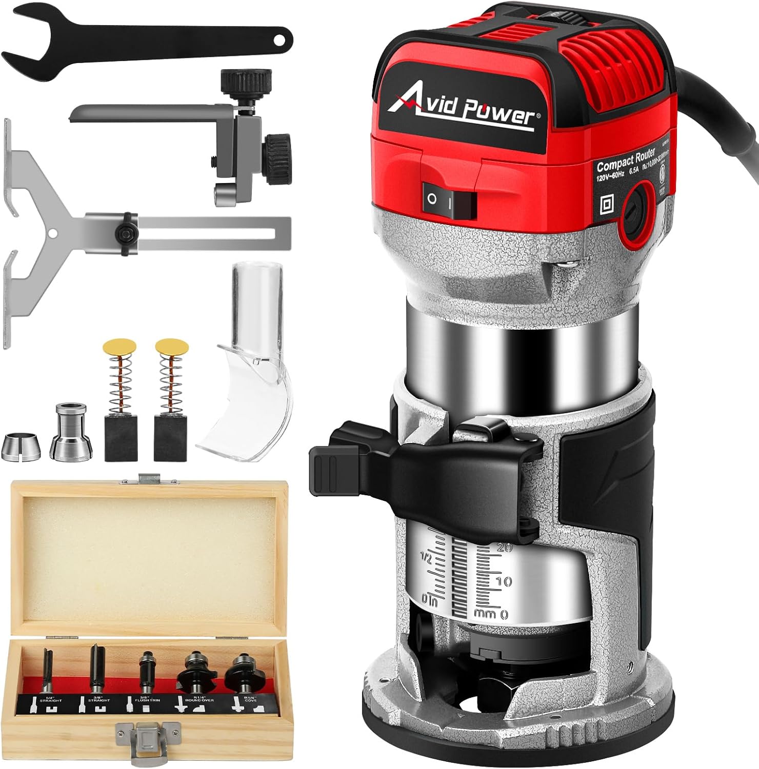 AVID POWER 6.5 Amp 1.25 HP Compact Router Tools for Woodworking, Fixed Base Wood Router with Trim Router Bits, 6 Variable Speeds, Edge Guide, Roller Guide, Dust Hood (Red, 65mm) Customer Review AVID POWER 6.5 Amp 1.25 HP Compact Router Tools for Woodworking, Fixed Base Wood Router with Trim Router Bits, 6 Variable Speeds, Edge Guide, Roller Guide, Dust Hood (Red, 65mm) - Customer Photo 1