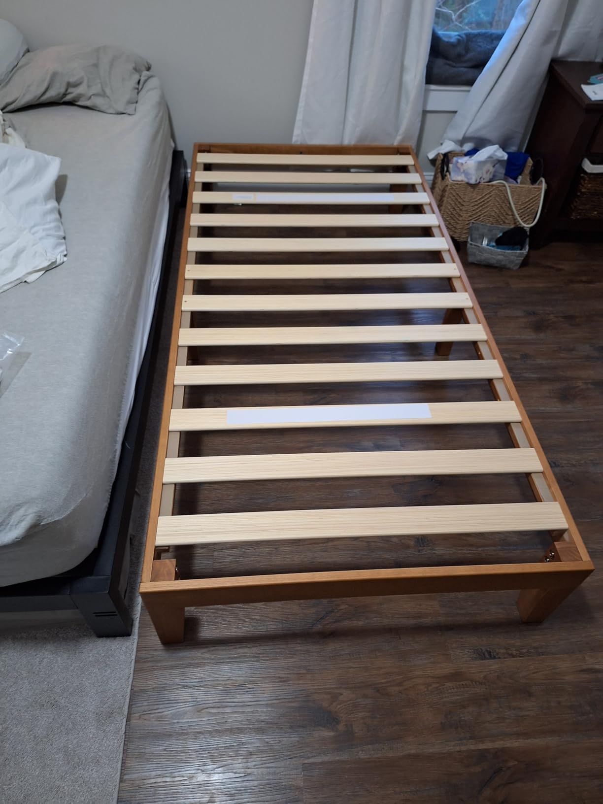 Mellow Naturalista Classic - 12 Inch Solid Wood Platform Bed with Wooden Slats, No Box Spring Needed, Easy Assembly, Queen, Pine - Customer Photo 2