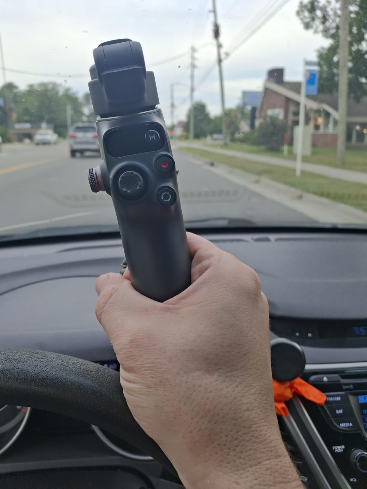 DJI Osmo Mobile 7P Gimbal Stabilizer for iPhone, Android, Native Tracking, Lighting, 3-Axis Phone Gimbal, Quick Launch, One-Tap Edit, Built-in Extension Rod & Tripod, 10hrs Use, Phone Charging - Customer Photo 2