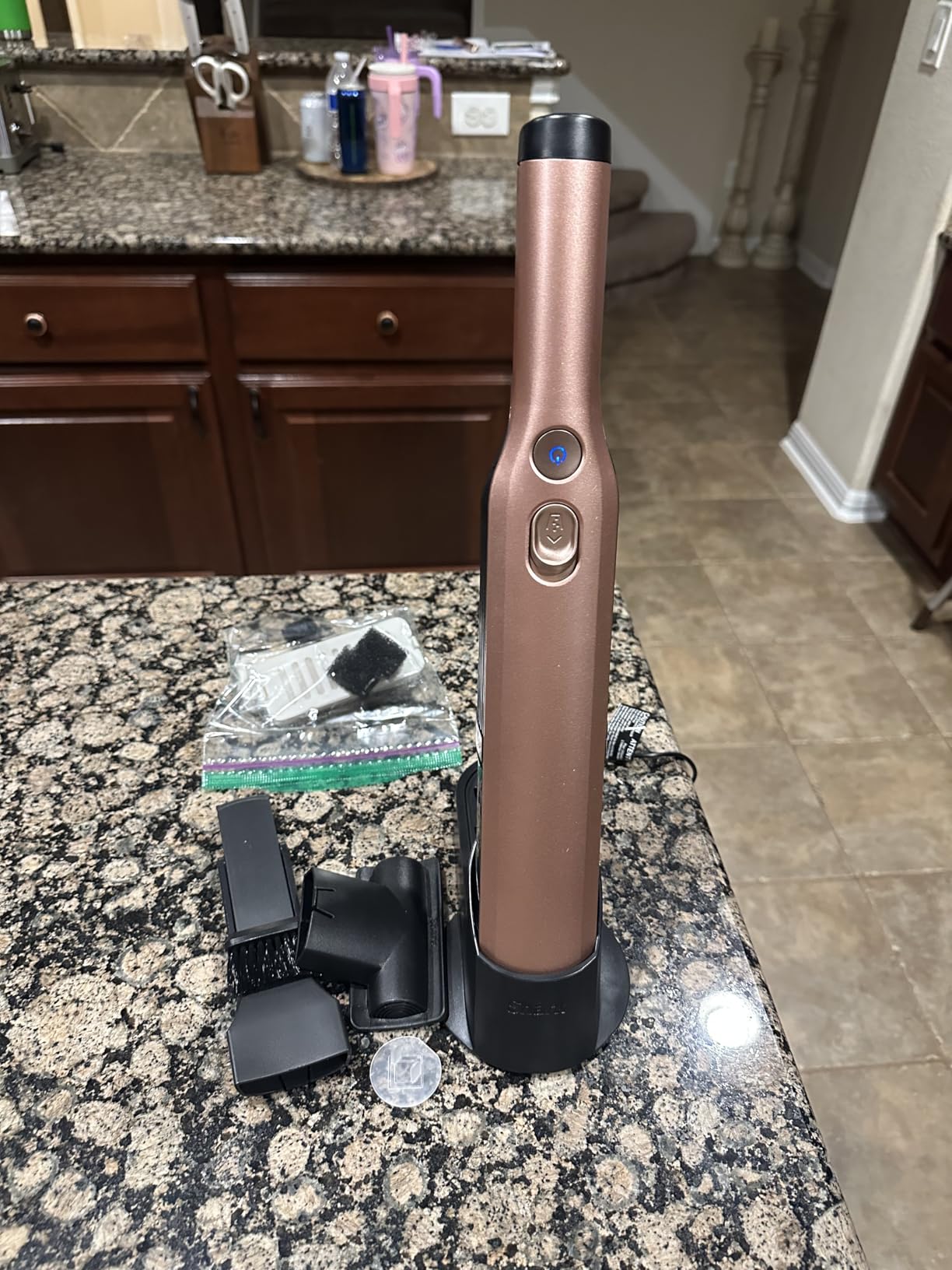 Shark WV201 WANDVAC Handheld Vacuum, Lightweight at 1.4 Pounds with Powerful Suction, Charging Dock, Single Touch Empty and Detachable Dust Cup,Graphite, Slate - Customer Photo 1