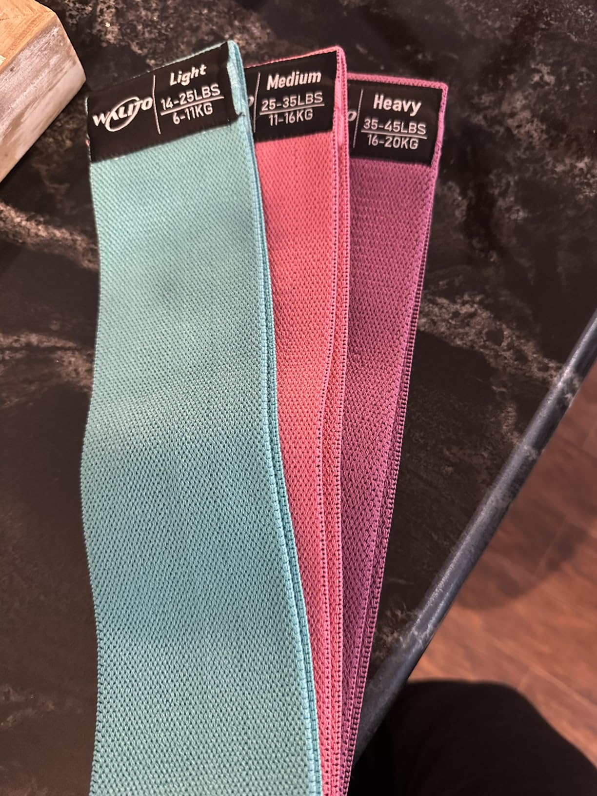 WALITO Resistance Bands for Working Out, Fabric Exercise Bands for Legs and Butt, Workout Bands for Women and Men, Booty Band for Yoga Starter Set, Pilates, Rehab, Fitness and Home Workout - Customer Photo 2