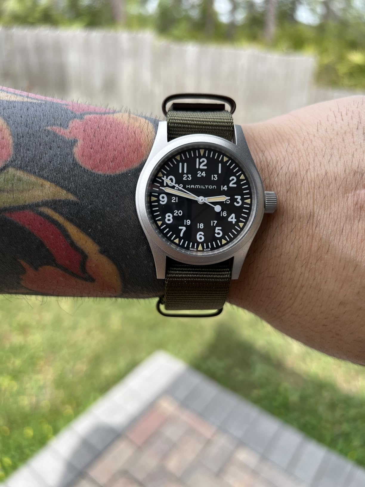 Hamilton Khaki Field Mechanical Men's Watch, 38mm Stainless Steel Case, Swiss Made, Black Dial - Customer Photo 1