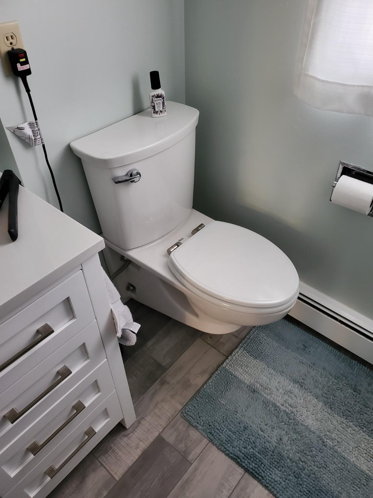 American Standard 2882107.020 Glenwall VorMax Wall-Hung Elongated Toilet with Left Hand Trip Lever, 1.28 gpf, White - Customer Photo 1