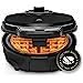 Chefman Anti-Overflow Belgian Waffle Maker w/Shade Selector, Temperature Control, Mess Free Moat, Round Iron w/Nonstick Plates & Cool Touch Handle, Measuring Cup Included, Black - Customer Photo 1