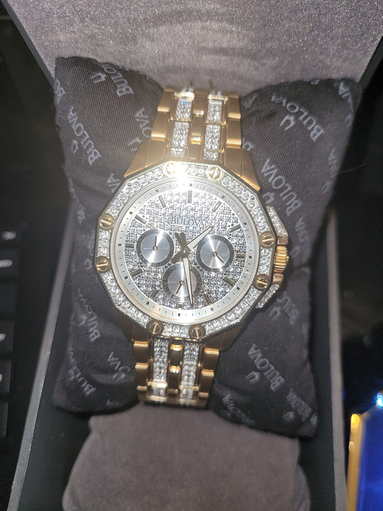 Bulova Men's Crystal Octava Chronograph Quartz Watch, Pave Crystal Dial - Customer Photo 1