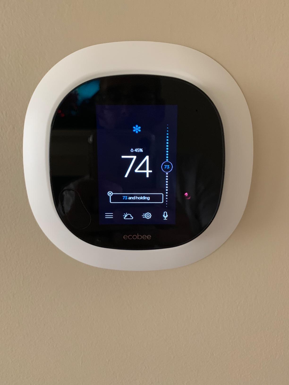 ecobee SmartThermostat with Voice Control - Programmable Wifi Thermostat - Works with Siri, Alexa, Google Assistant - Smart Thermostat for Home - Customer Photo 1