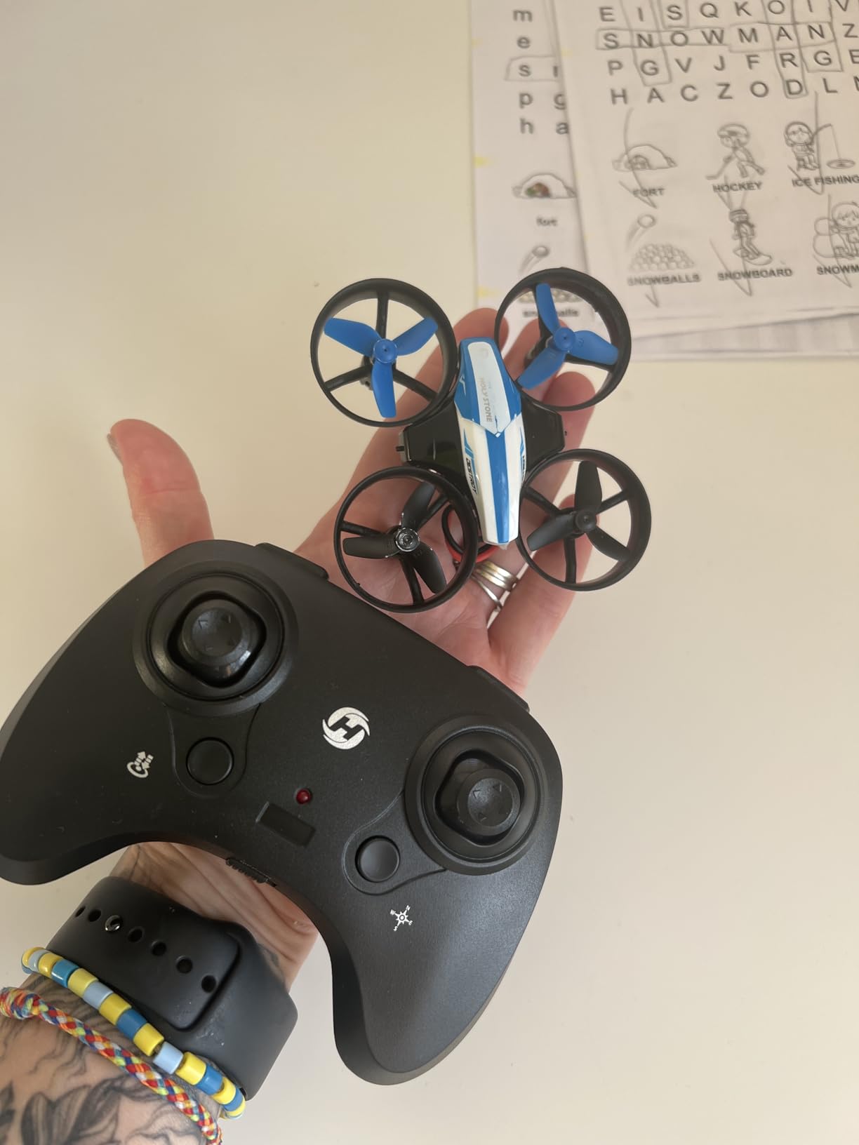 Holy Stone Mini Drone for Kids and Beginners RC Nano Quadcopter Indoor Small Helicopter Plane with Auto Hovering, 3D Flips, Headless Mode and 3 Batteries, Great Gift Toy for Boys and Girls, HS210 Blue - Customer Photo 1