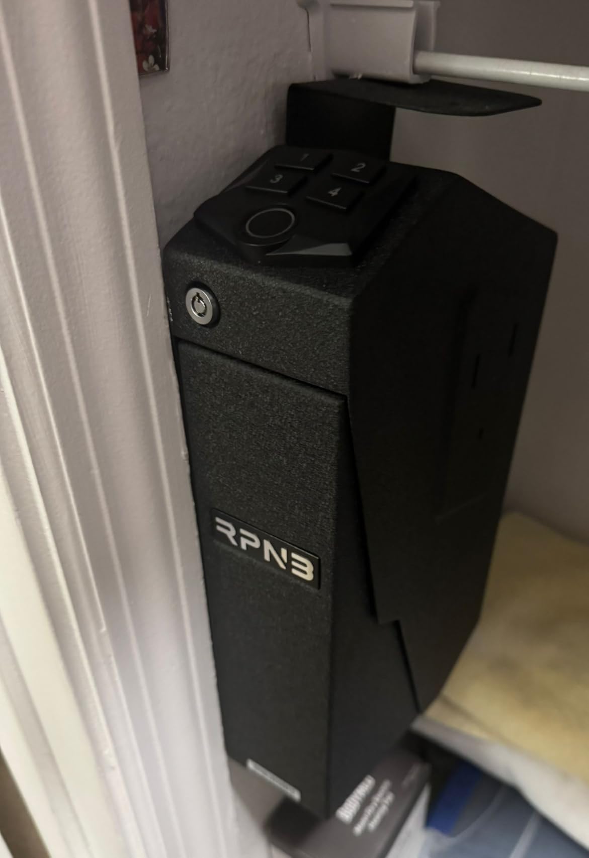 RPNB Mounted Gun Safe, California DOJ Certified Handgun Safe, Auto Open Lid Smart Pistol Safe with Biometric Fingerprint or Keypad Lock - Customer Photo 2