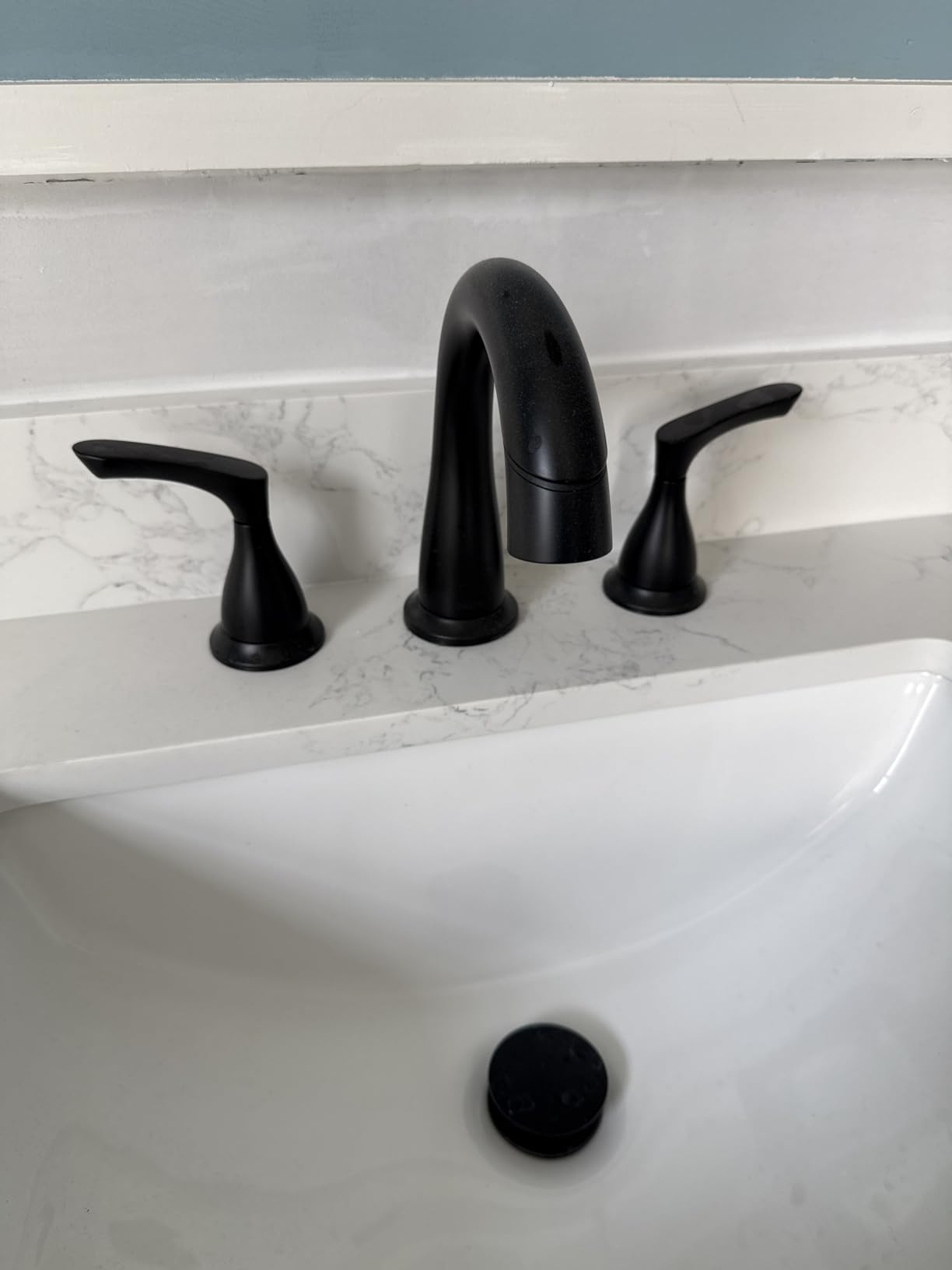 Delta Broadmoor Brushed Nickel Bathroom Faucet with Sprayer, 8 Inch 3 Hole Widespread Bathroom Sink Faucet with Pull Out Sprayer, Push-Pop Drain, SpotShield Stainless 35765LF-SPPD - Customer Photo 1