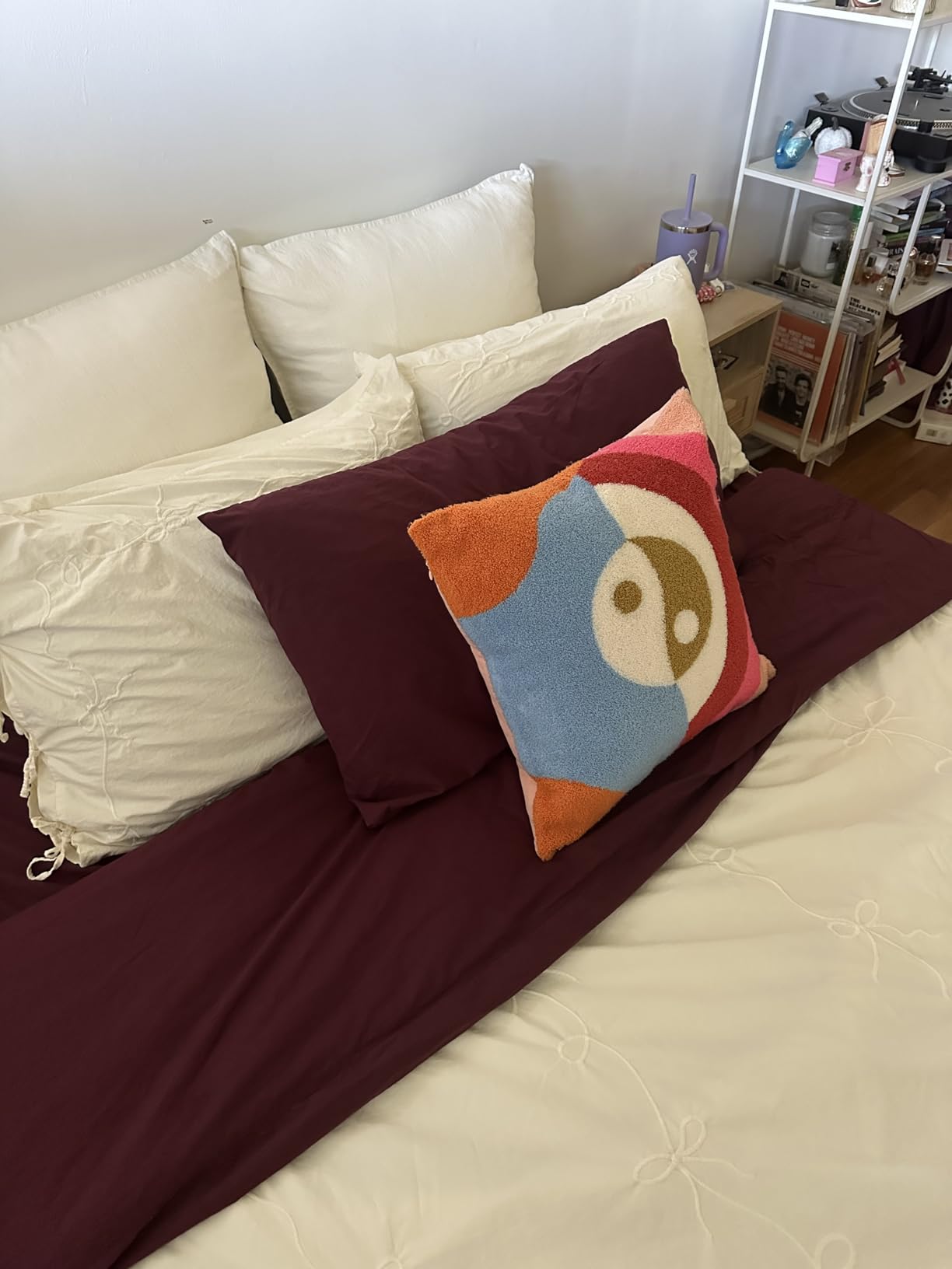 LANE LINEN Eco Friendly 100% Organic Cotton Queen Sheet Set, Soft & Comfy Fully Elasticized 15