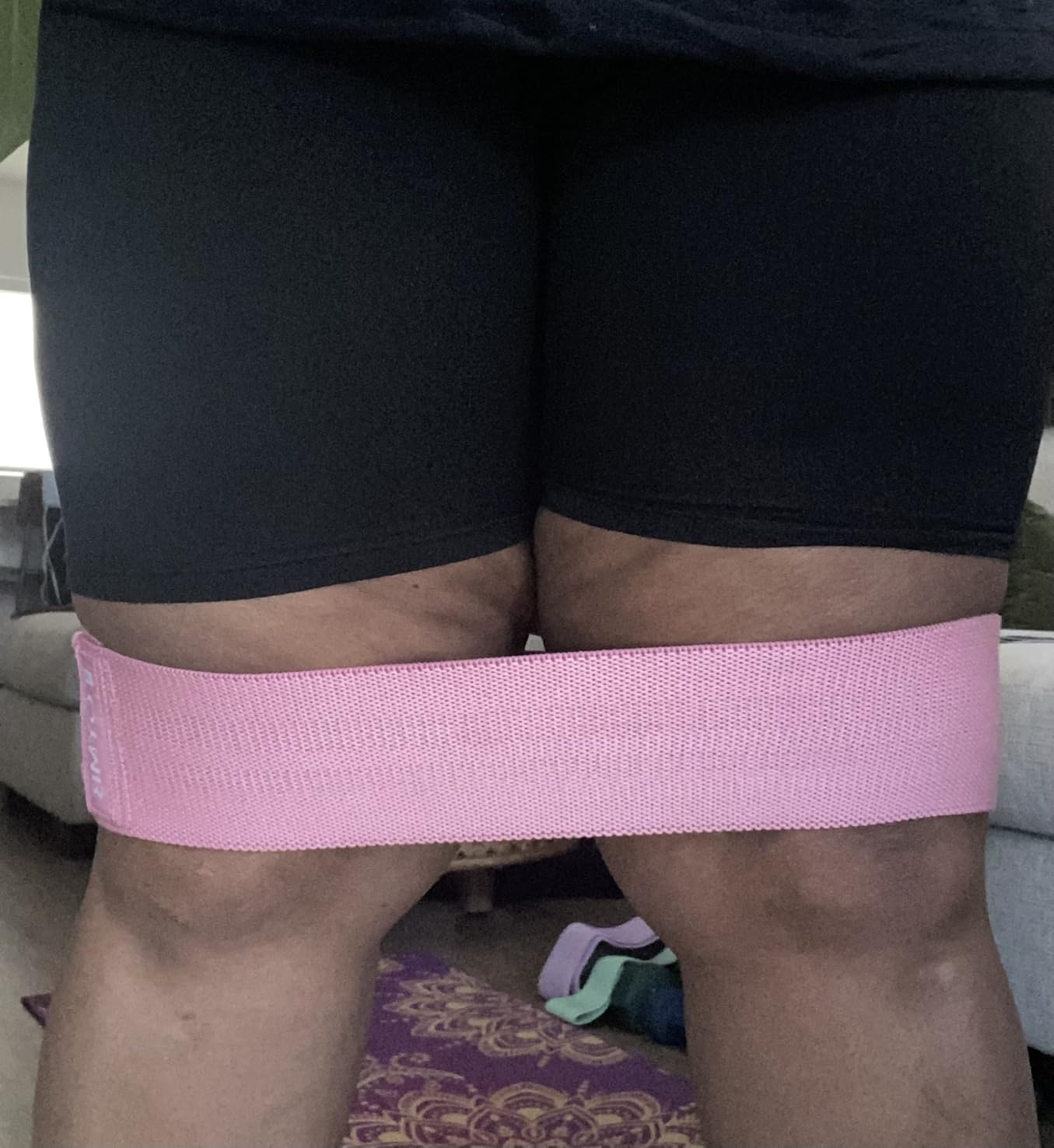 Gymbee Premium Resistance Bands for Working Out - Exercise Bands to Workout Glutes, Thighs & Legs - No Slip Cloth Booty Bands for Gym & Home Fitness, Yoga, Strength & Pilates for Men/Women - 3 Levels - Customer Photo 2