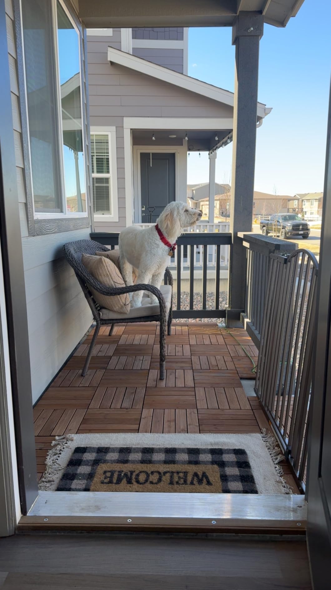 Yaheetech 27PCS Interlocking Patio Deck Tiles Outdoor Flooring for Garden Poolside Fir Wood Indoor Natural Wood - Customer Photo 1