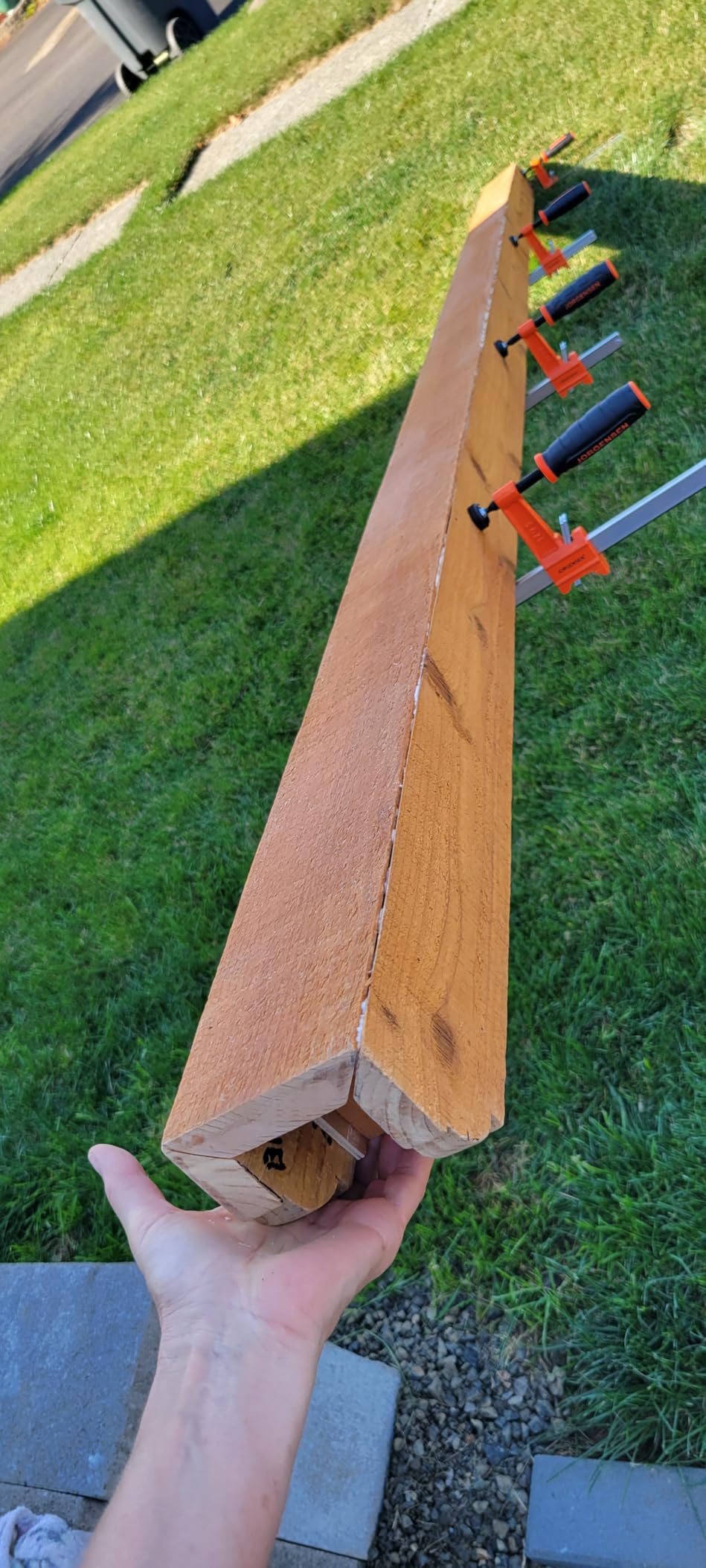 JORGENSEN 4-pack Steel Bar Clamps Set, 6 inch & 12 inch Medium Duty F-Clamp - 600 Lbs Load Limit for Woodworking - Customer Photo 2