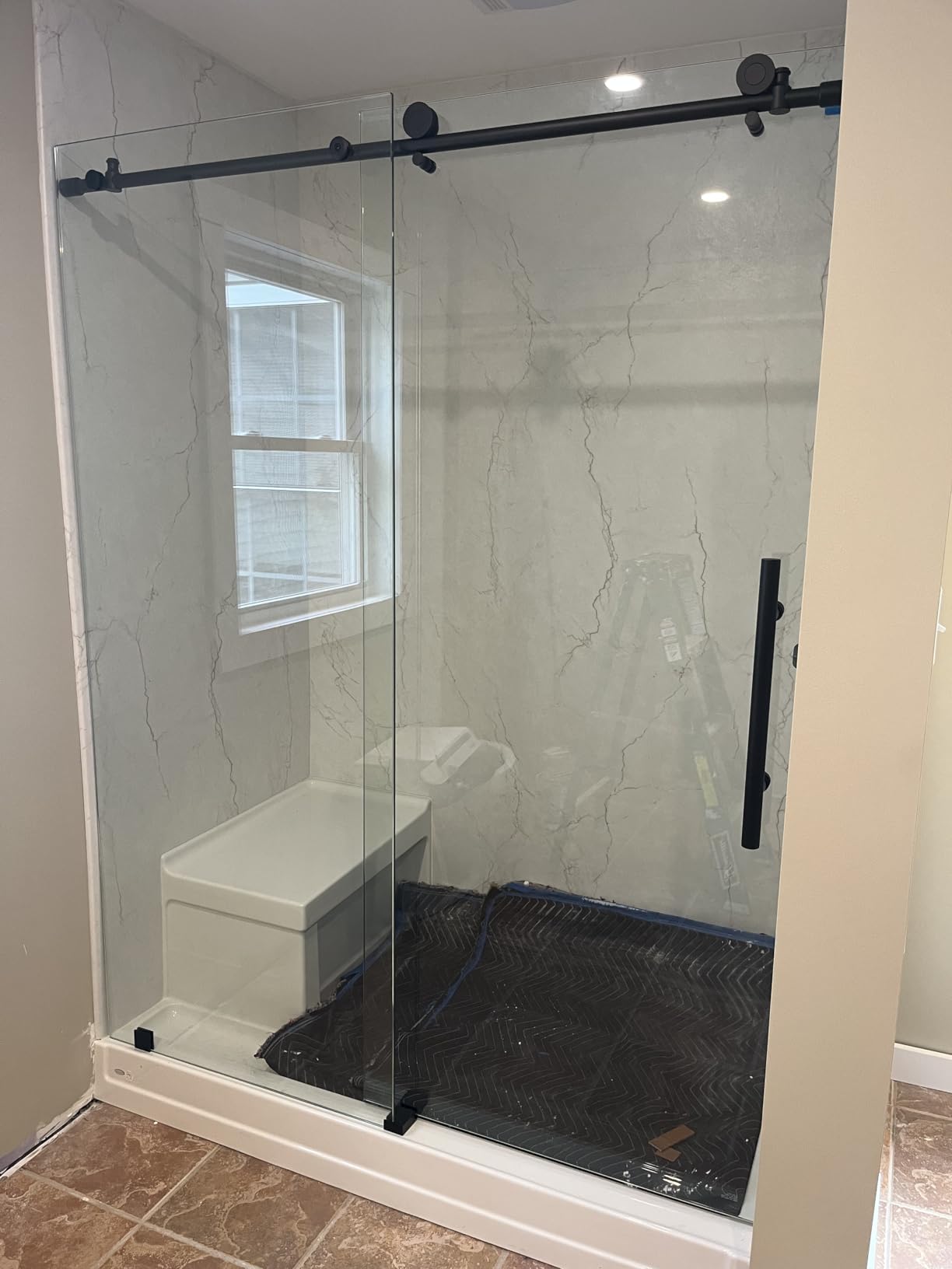 Woodbridge Frameless Sliding Shower Door, 56