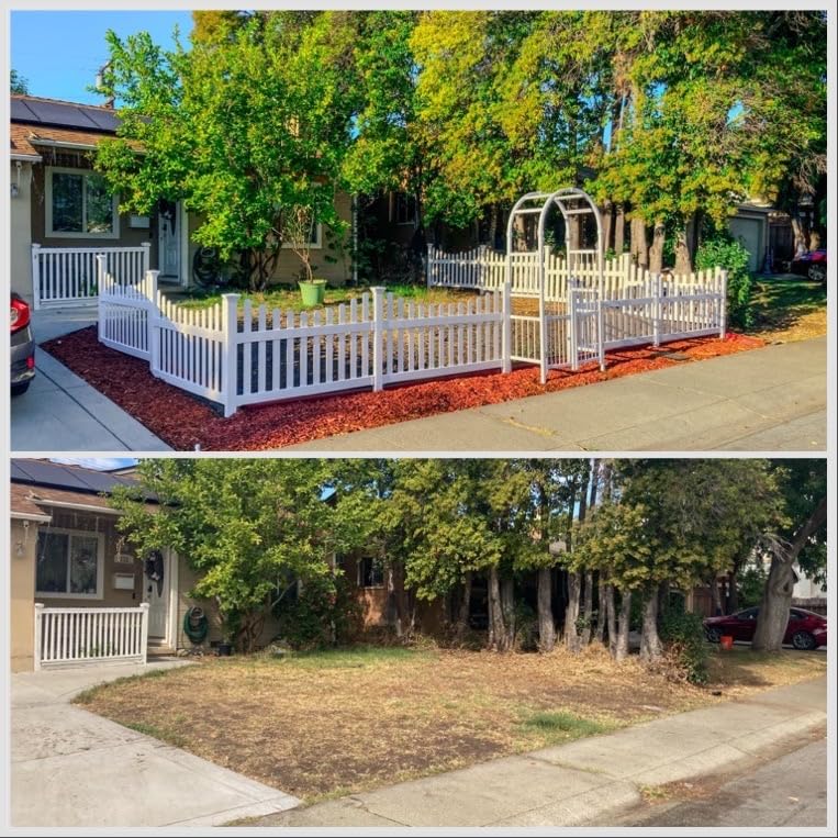 3.5ft H x 6ft W (1 Panel + 1 Post) No Dig WamBam All American Fence Kit, White Vinyl Picket Fence, Easy Install Outdoor Fence for Backyard or Patio, DIY Decorative Fencing, ZP19041 - Customer Photo 3