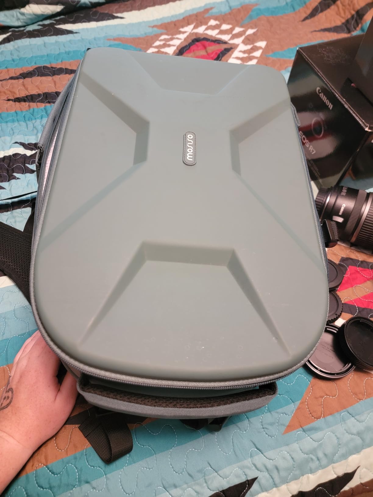 MOSISO Camera Backpack, DSLR/SLR/Mirrorless Photography Camera Bag 15-16 inch Waterproof Hardshell Case with Tripod Holder&Laptop Compartment Compatible with Canon/Nikon/Sony, Black - Customer Photo 3