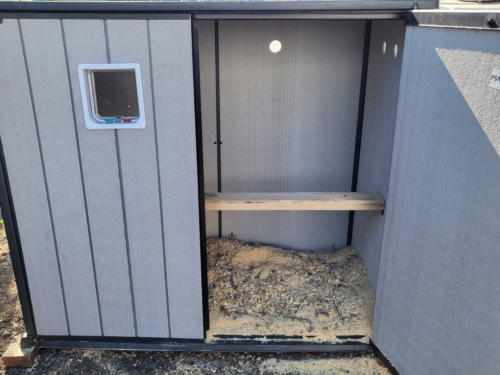 Keter Patio Store 4.6 x 4.0 ft. Resin Outdoor Storage Shed with Paintable and Drillable Walls for Customization-Perfect for Yard Tools and Pool Toys, Grey - Customer Photo 2