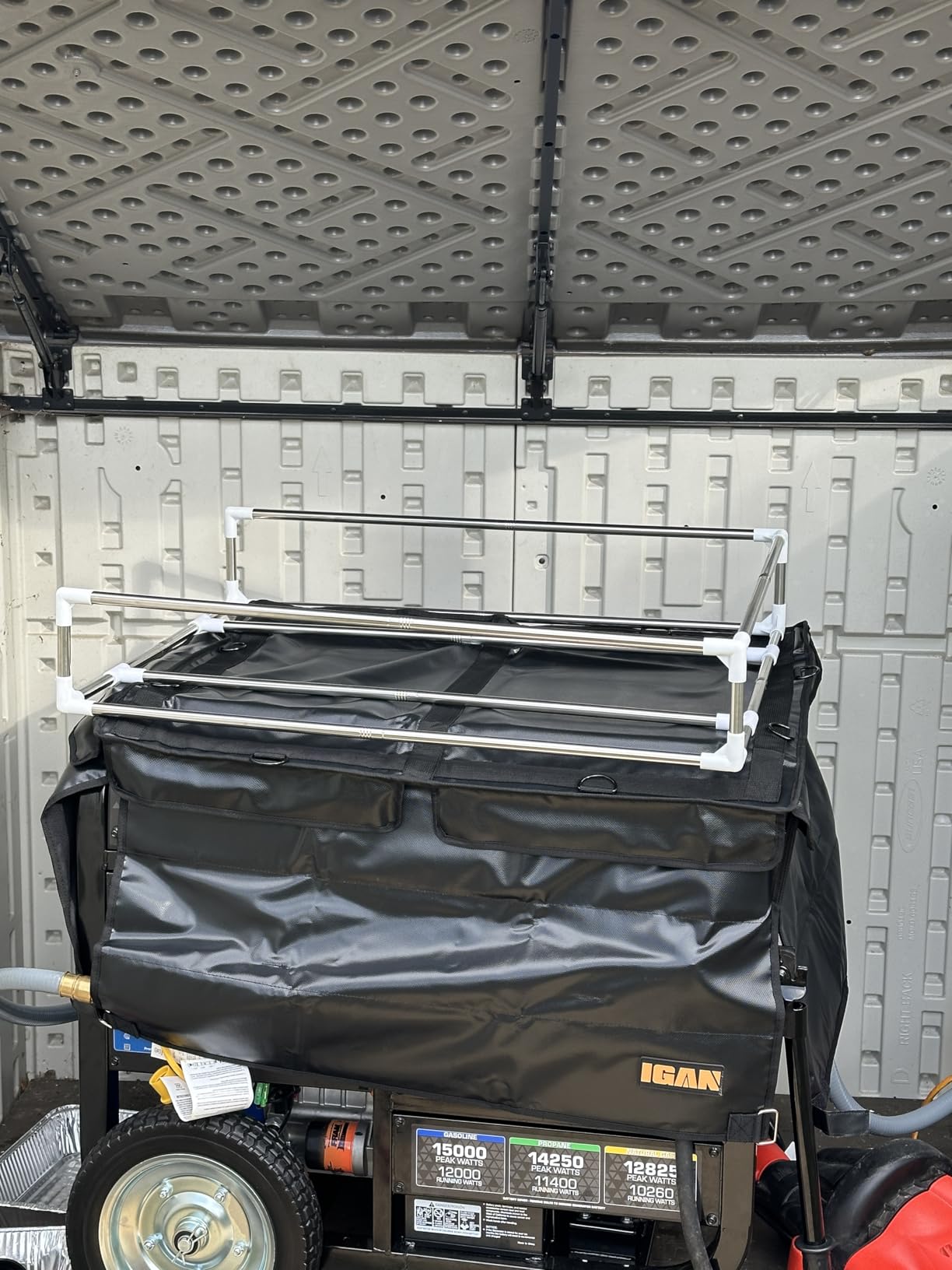 Generator Covers While Running for most 3500w-12000w Generators - Ultra Heavy Duty Generator Covers for Outside - Portable Waterproof Generator Cover, Generator Enclosure Outdoor, Black customer photo 1
