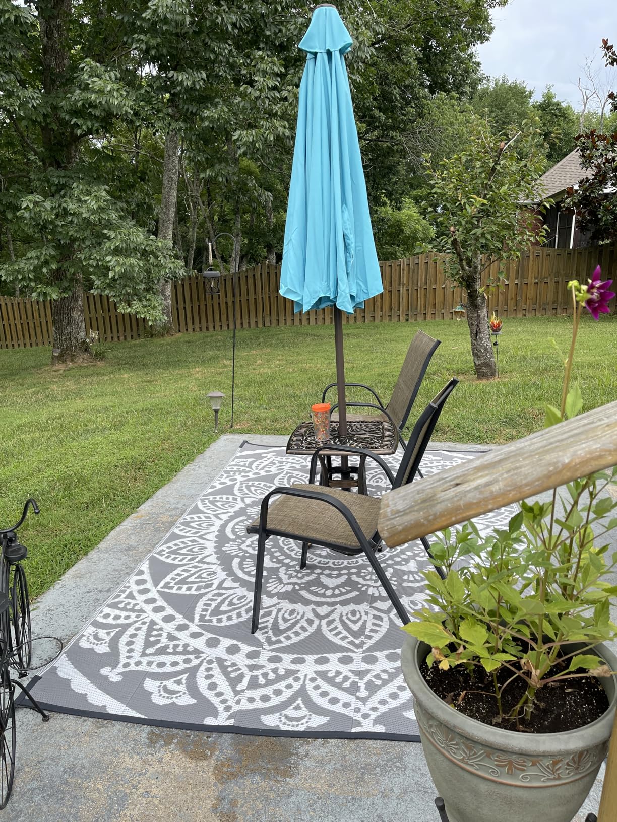 ABCCANOPY 10ft Scalloped Patio Umbrella, Outdoor Table Umbrella with Tilt and Crank, Fiberglass Ribs Deck Umbrella for Patio, Pool, Garden, Picnic (Khaki) - Customer Photo 1