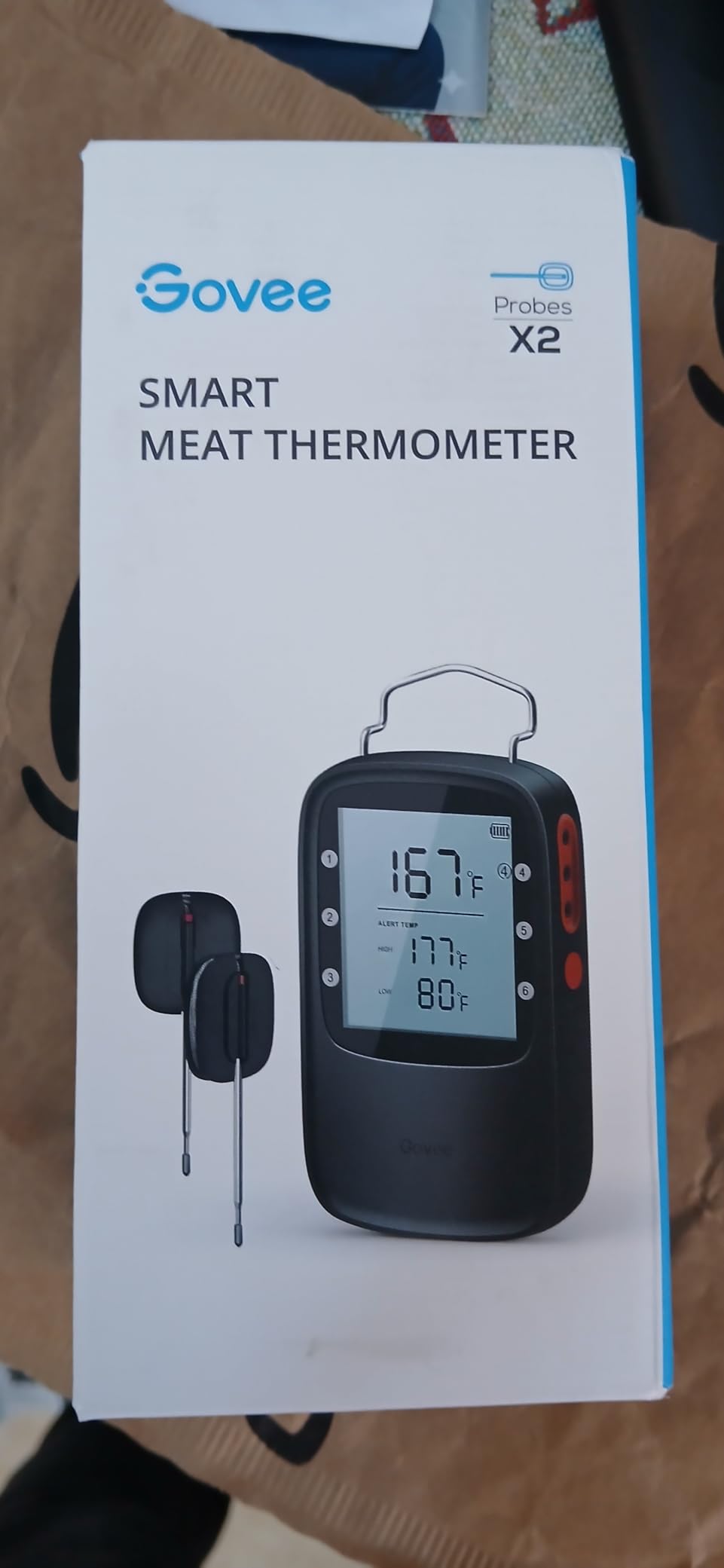 Govee Bluetooth Meat Thermometer, Wireless Meat Thermometer for Smoker Oven, Digital Grill Thermometer with 2 Probes, Timer Mode, Smart LCD Backlight BBQ Thermometer for Cooking Turkey Fish Beef - Customer Photo 1