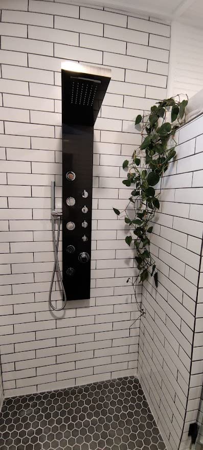 ROVOGO Shower Panel Tower with Rainfall Waterfall Shower Head, 5 Body Jets and 3-Function Handheld, High Pressure Rain Massage System, Wall-Mount Shower Column, 304 Stainless Steel Brushed - Customer Photo 4