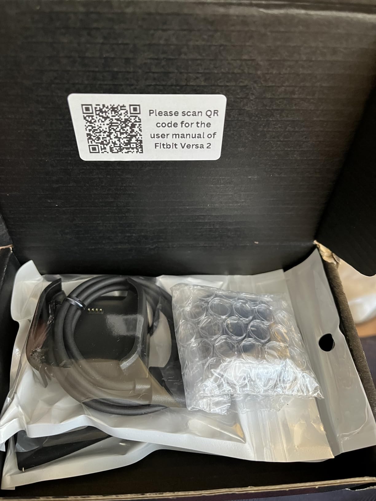 Fitbit Versa 2 Health & Fitness Smartwatch with Heart Rate, Music, Alexa Built-in, Sleep & Swim Tracking, Black/Carbon, One Size (S & L Bands Included) (Renewed) - Customer Photo 1