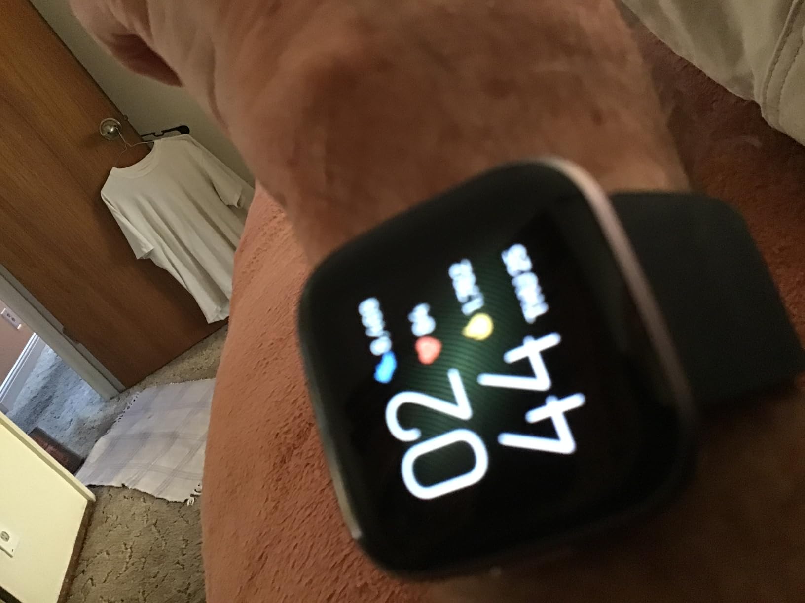 Fitbit Versa 2 Health & Fitness Smartwatch with Heart Rate, Music, Alexa Built-in, Sleep & Swim Tracking, Black/Carbon, One Size (S & L Bands Included) (Renewed) - Customer Photo 2