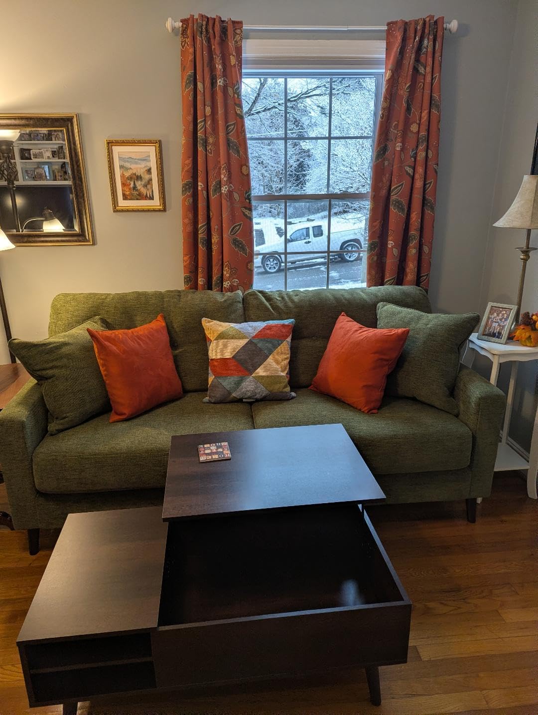 WLIVE Lift Top Coffee Table for Living Room, Small Coffee Table with Storage, Adjustable Shelf and Storage Compartment, Mid Century Modern Living Room Table, Wood, Rustic Brown - Customer Photo 2