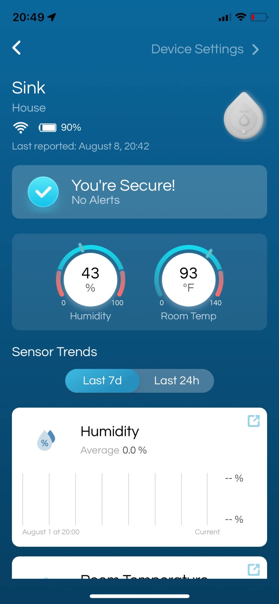 Moen Flo Smart Water Leak Detector, Drip or Flood Sensor Alarm for Home, 1-Pack, White, 920-004 - Customer Photo 2