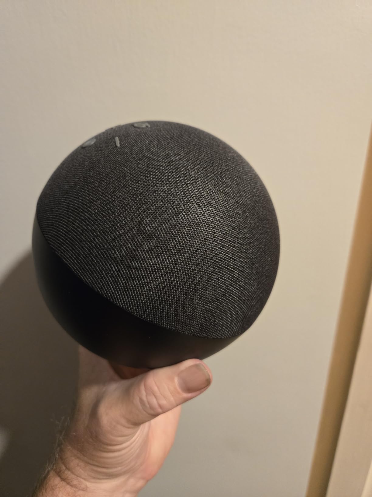 Like-New Amazon Echo (newest model), Alexa speaker with premium sound, Ideal for large bedrooms, living rooms and kitchens, Charcoal - Customer Photo 2