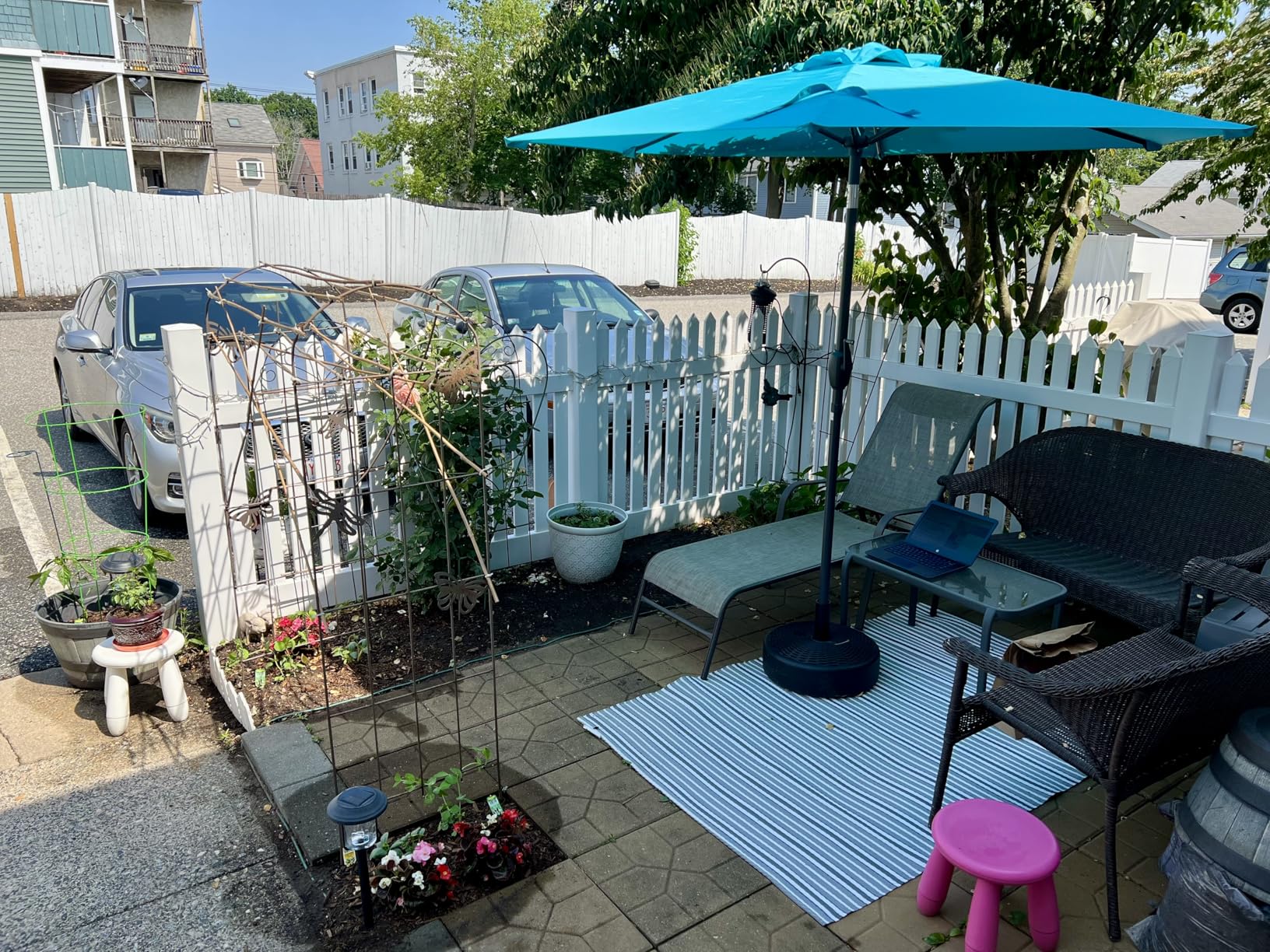 Best Choice Products 7.5ft Heavy-Duty Round Outdoor Market Table Patio Umbrella w/Steel Pole, Push Button Tilt, Easy Crank Lift - Customer Photo 1