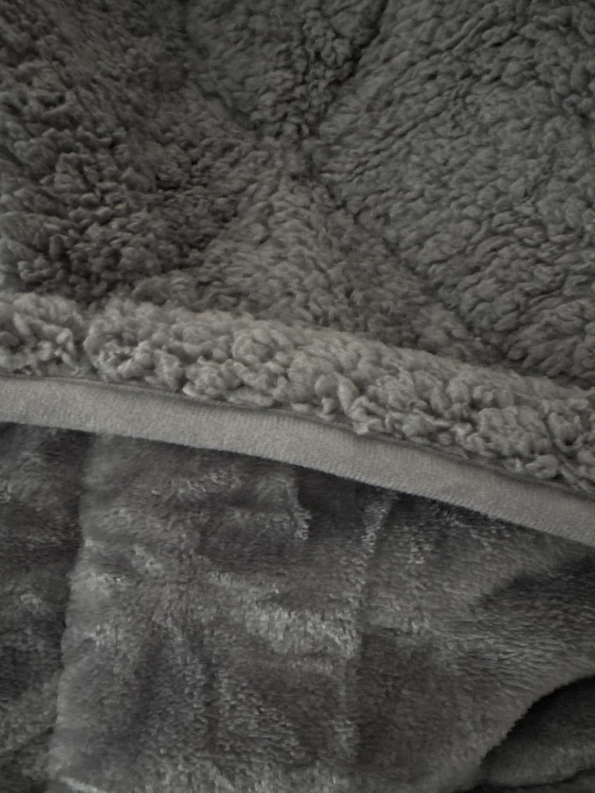 Cottonblue Weighted Blanket 15 lbs Queen Size 60x80 inches, Flannel Shaggy Sherpa Weighted Blanket for Adults Comfortable Weighted Blankets for Calming and Relax, Bed Sofa Heavy Blankets, Grey - Customer Photo 1