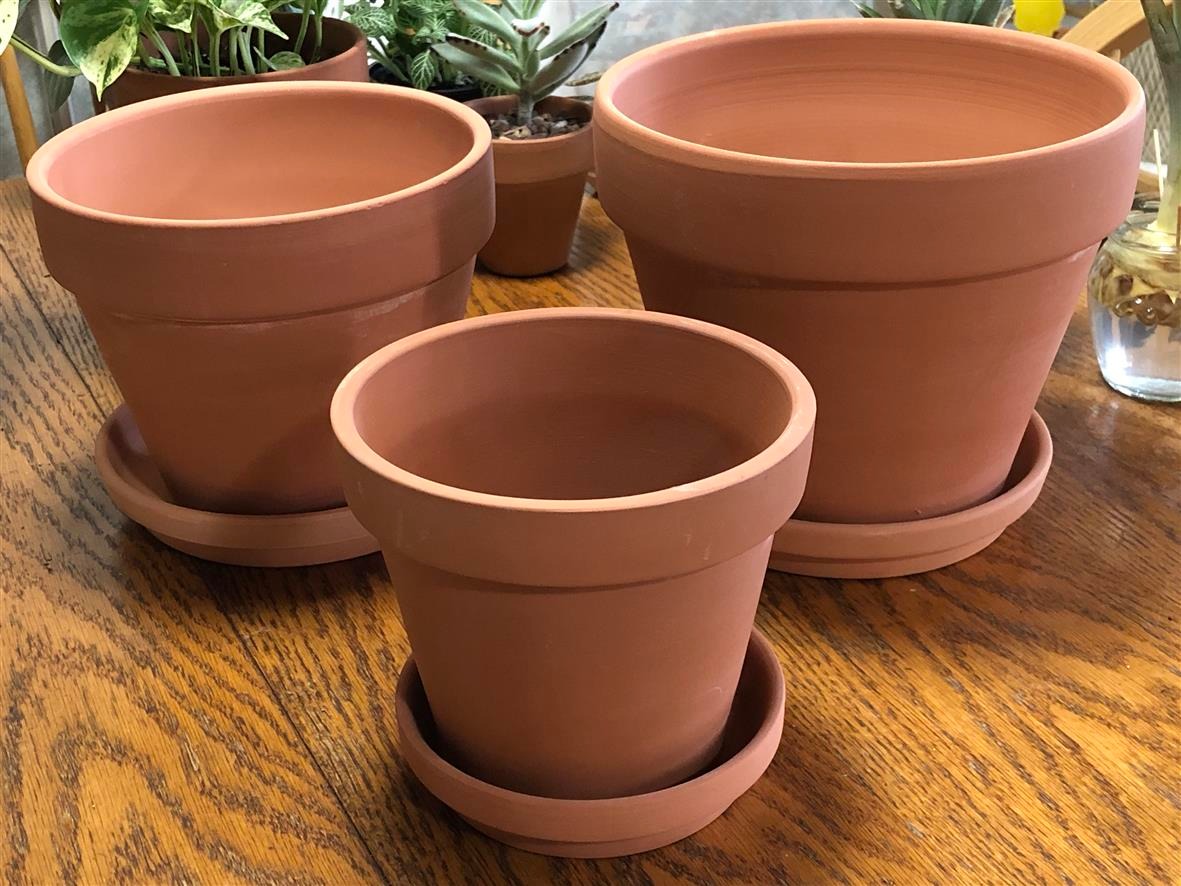 Yishang Large Terracotta pos with Drainage Hole and Saucers,Ceramic Clay Planter Pots for Indoor/Outdoor Plants,6 Inch & 7 Inch & 8 Inch,Set of 3 - Customer Photo 2