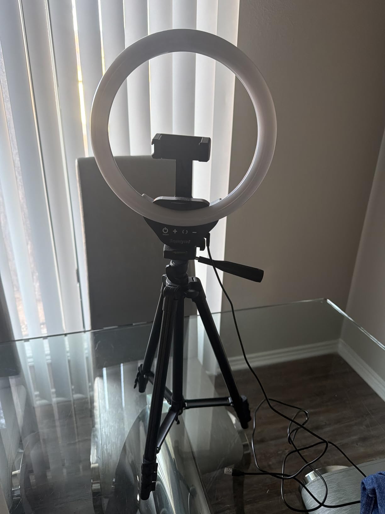 Sensyne 10'' Ring Light with 50'' Extendable Tripod Stand, LED Circle Lights with Phone Holder for Live Stream/Makeup/YouTube Video/TikTok, Compatible with All Phones customer photo 2