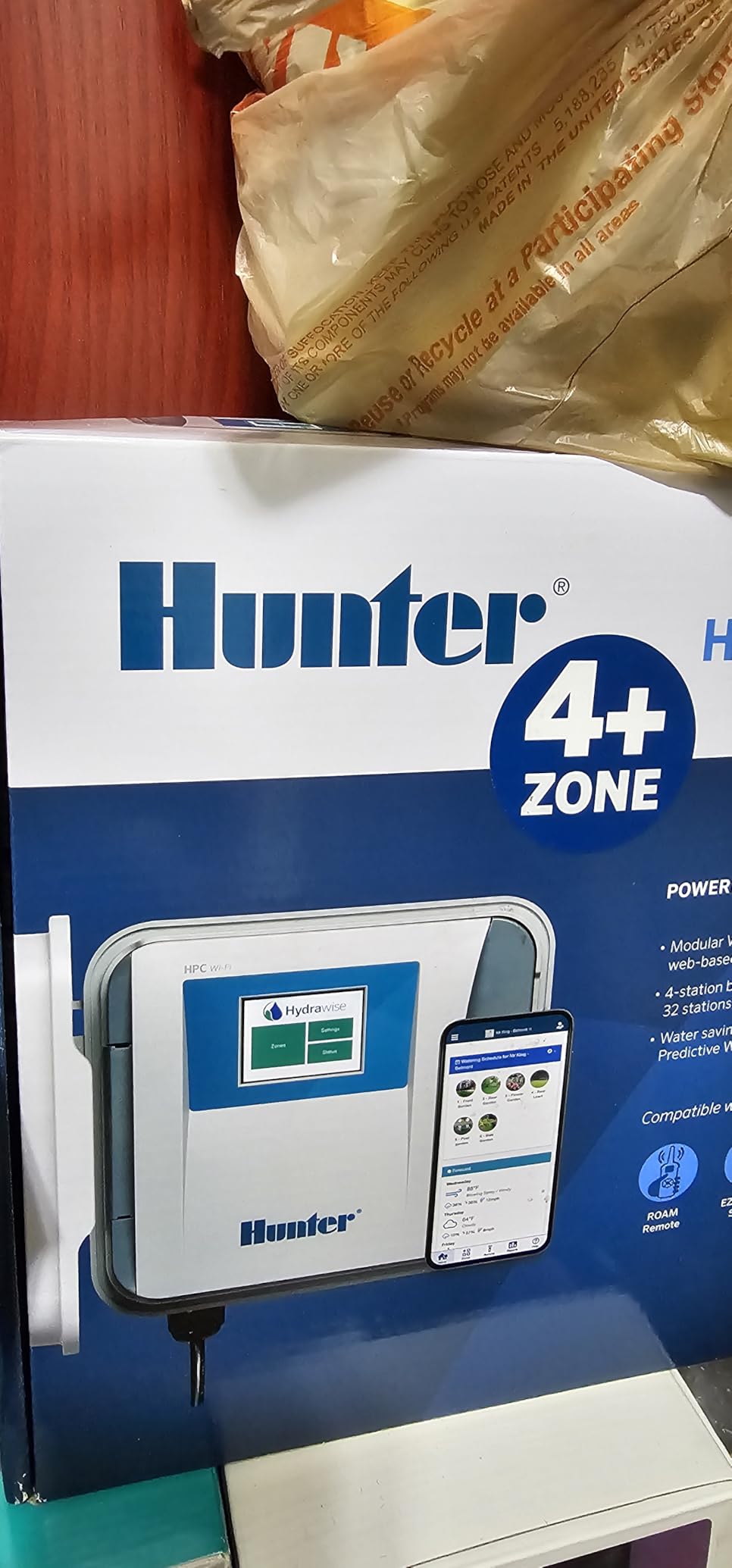 Hunter Hydrawise HPC400 Smart WiFi Irrigation Controller for Lawns and Gardens, 4 Zone, Expandable to 16 Zones, Weather Based, App Controlled Sprinkler System - Customer Photo 1