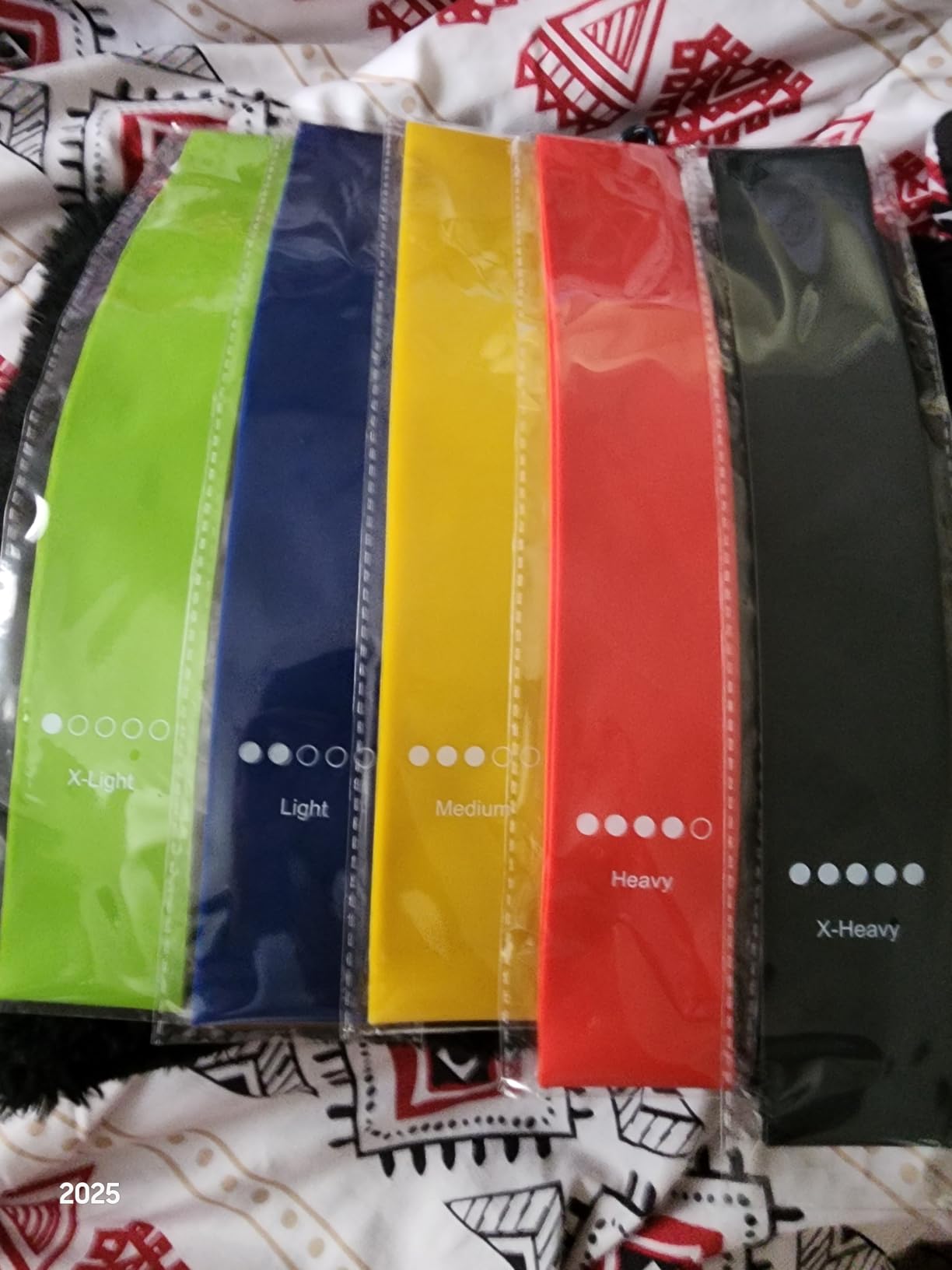 Resistance Bands for Working Out, 5-Pack Elastic Exercise Bands for Strength Training, Stretching, Workout; Home Gym Equipment for Women Men, Pilates Yoga Physical Therapy, Leg Glute Arm Exercise Kit - Customer Photo 2