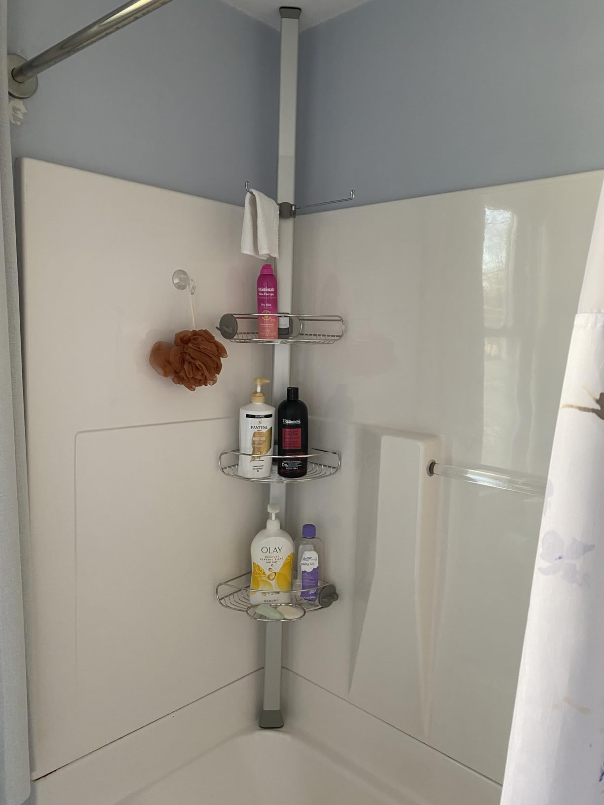 simplehuman 8' Tension Pole Shower Caddy, Stainless Steel and Anodized Aluminum - Customer Photo 1