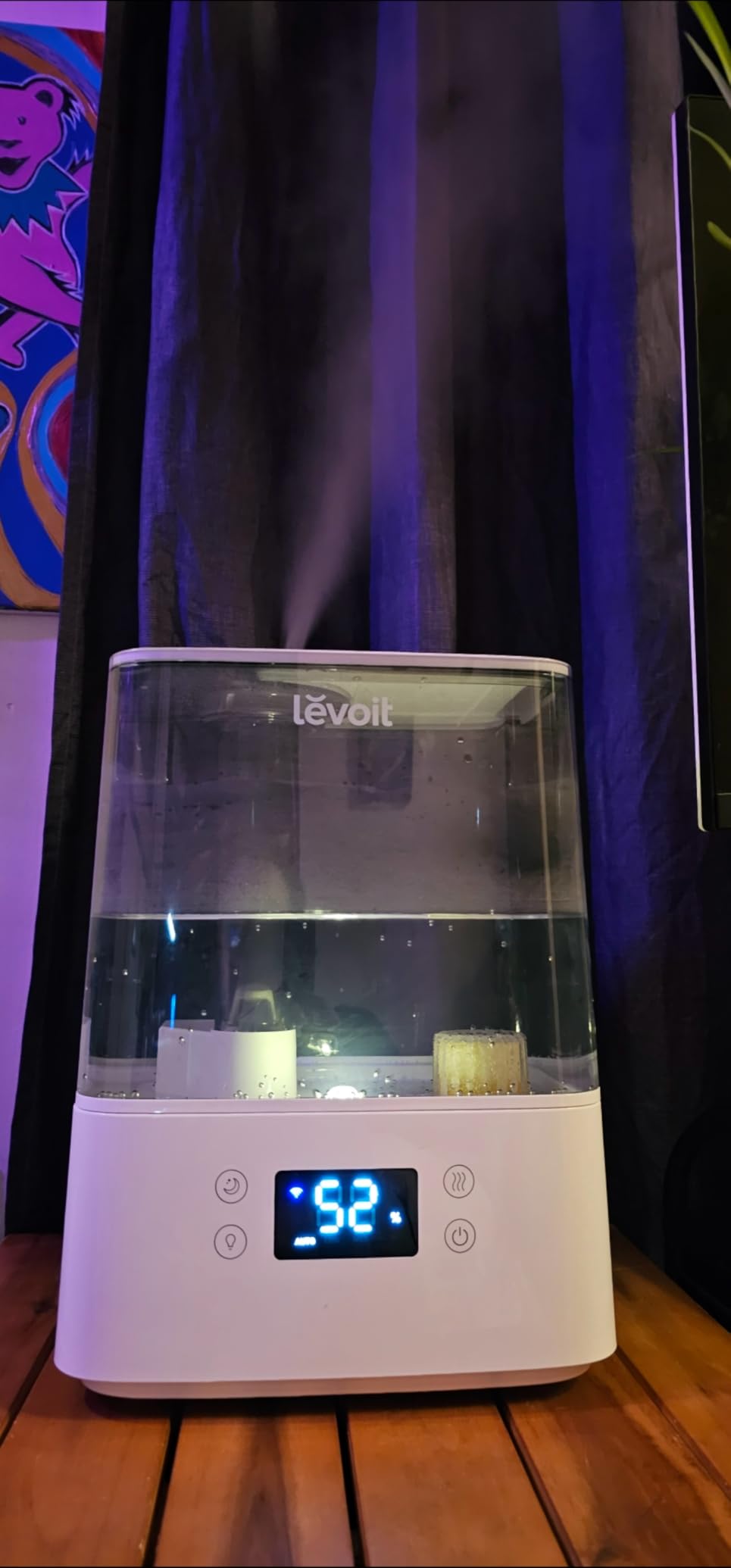 LEVOIT Humidifiers for Bedroom Large Room Home, (6L) Cool Mist Top Fill Essential Oil Diffuser for Baby & Plants, Smart App & Voice Control, Rapid Humidification & Auto Mode - Quiet Sleep Mode, Gray - Customer Photo 1