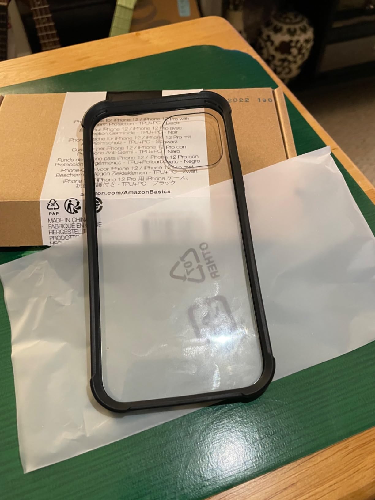 Amazon Basics Shockproof and Protective Case For iPhone 12 mini, Crystal Clear - Customer Photo 1