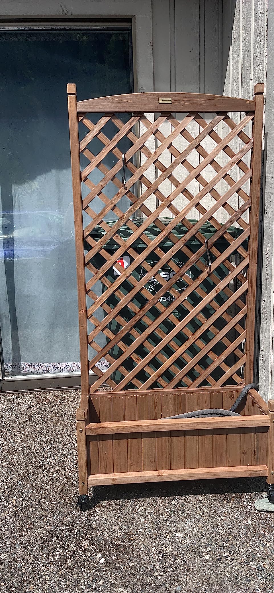 Best Choice Products Set of 2 48in Wood Planter Box & Diamond Lattice Trellis, Mobile Outdoor Raised Garden Bed for Climbing Plants w/Drainage Holes, Optional Wheels - Walnut - Customer Photo 1