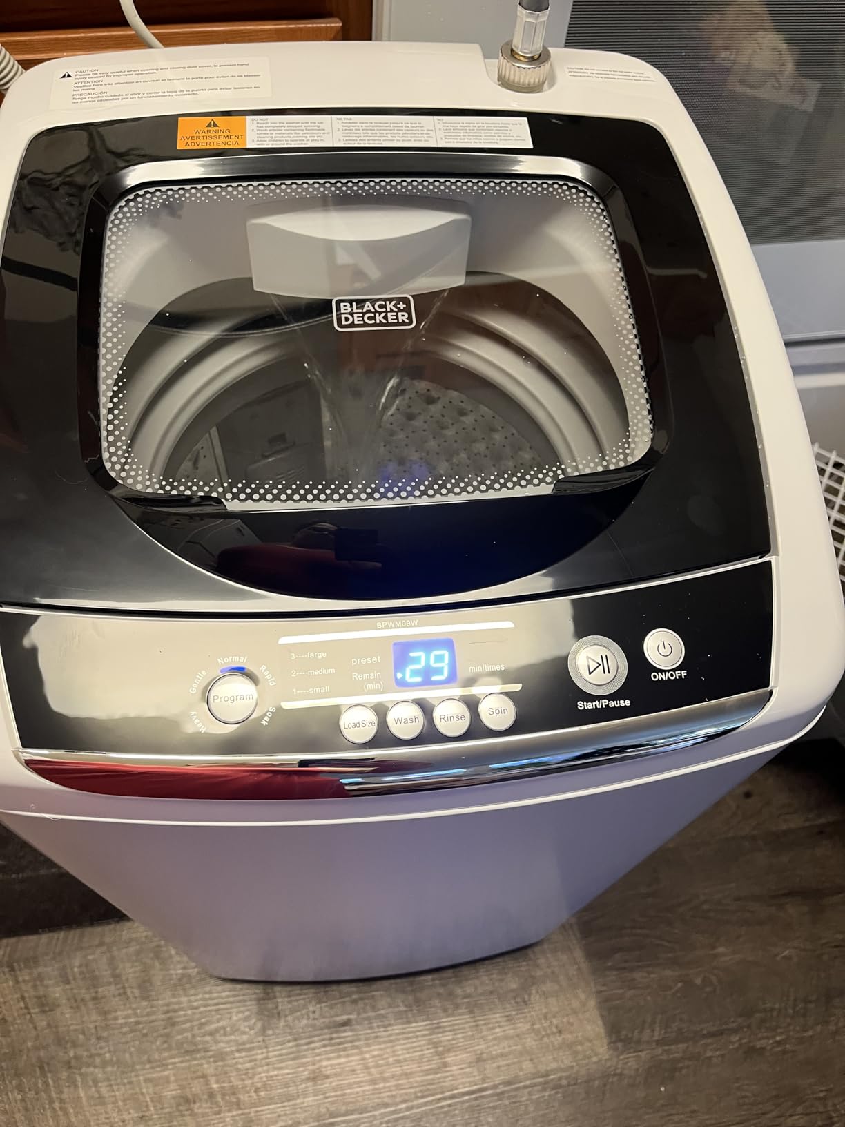 BLACK+DECKER Small Portable Washer, Washing Machine for Household Use, Portable Washer 2.0 Cu. Ft. with 6 Cycles, Transparent Lid & LED Display - Customer Photo 1