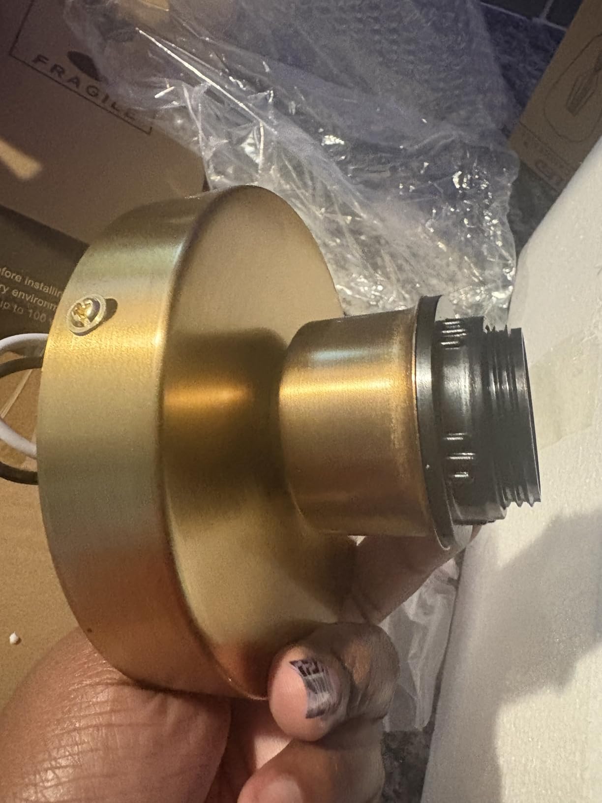 Industrial Semi Flush Mount Ceiling Light, 800 Lumen LED Bulb Included, Seeded Glass Shade Farmhouse Light Fixture for Hallway Corridor Kitchen Bathroom Bedroom Passway - Customer Photo 4