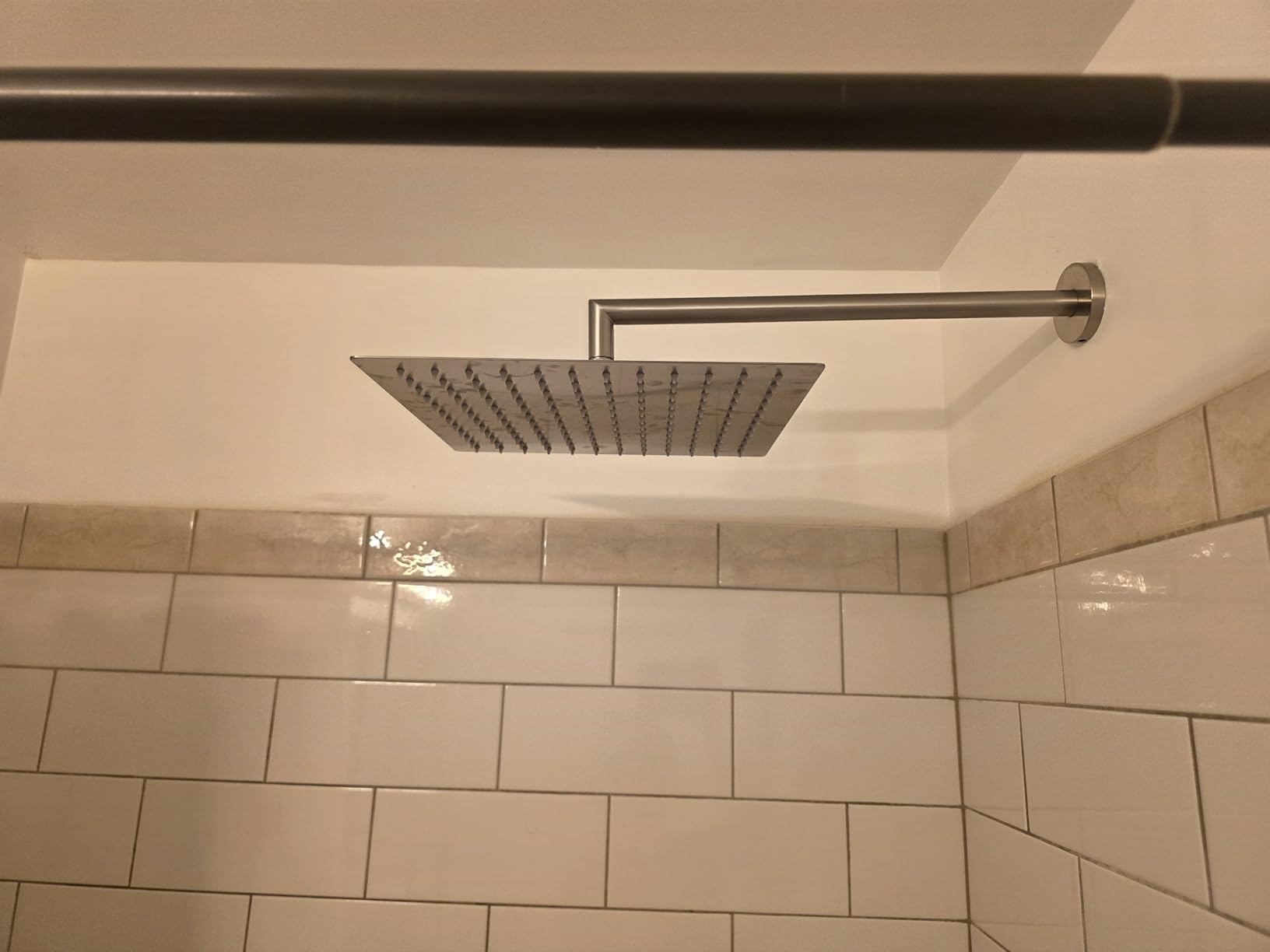 Voolan Rain Shower Head - High Flow Large Rainfall Shower Heads Made of Stainless Steel - Waterfall Bathroom Square Showerhead - Ceiling or Wall Mount (12