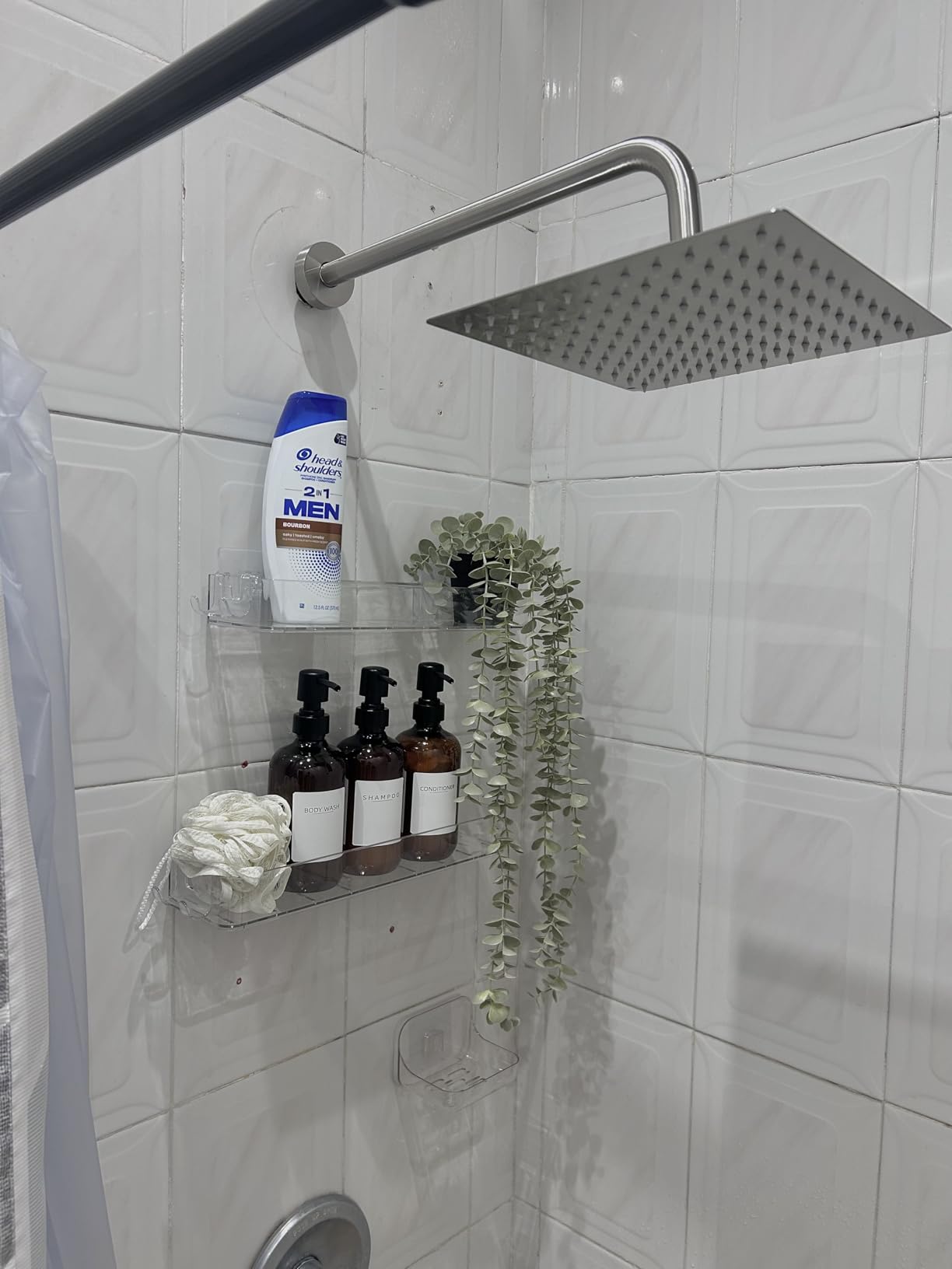 Voolan Rain Shower Head - High Flow Large Rainfall Shower Heads Made of Stainless Steel - Waterfall Bathroom Square Showerhead - Ceiling or Wall Mount (12