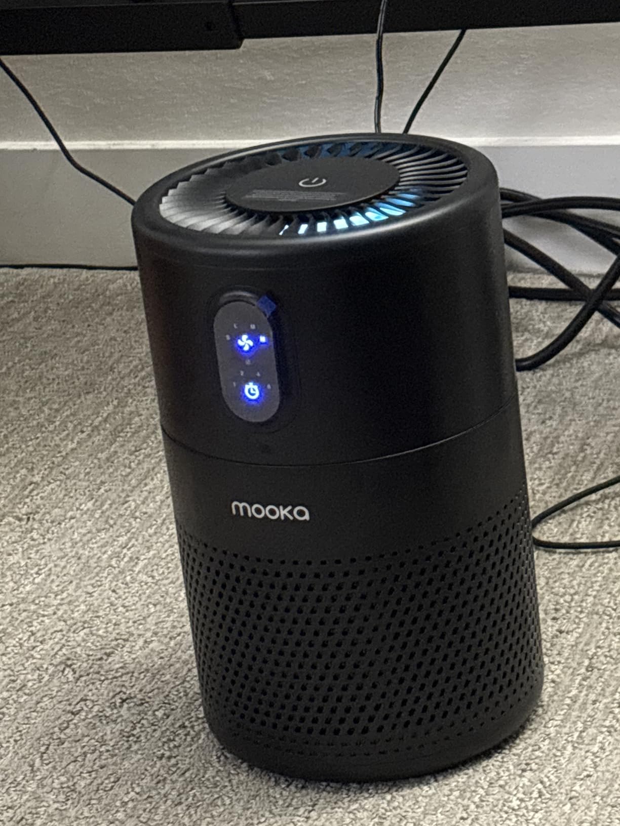 MOOKA Air Purifiers for Home Large Room up to 1076 ft², H13 True HEPA Air Filter Cleaner, Odor Eliminator, Remove Smoke Dust Pollen Pet Dander, Night Light, B-D02L White - Customer Photo 1