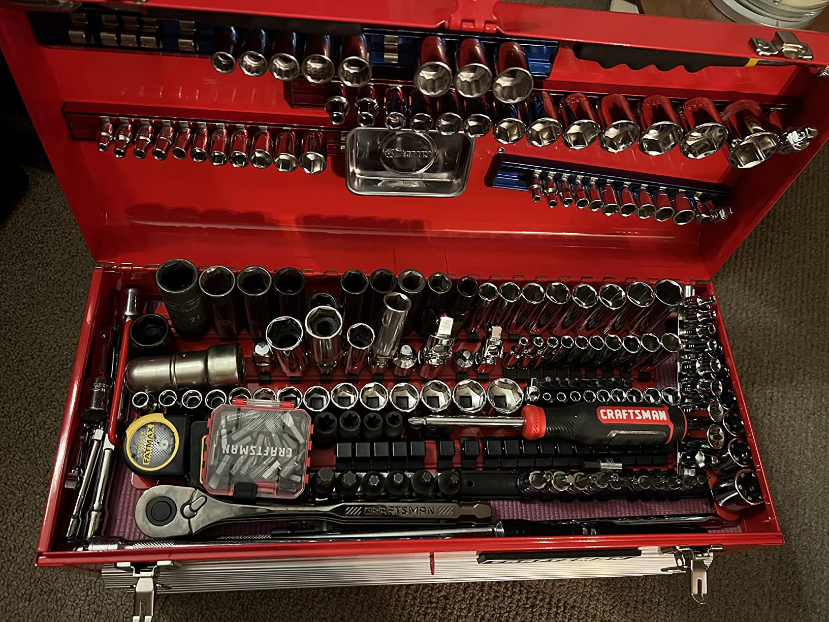 CRAFTSMAN Tool Chest, 3-Drawer, Portable, with Wrench Organizer, Stainless Steel, Capacity Holds Up To 25-lb In Each Drawer - Customer Photo 2