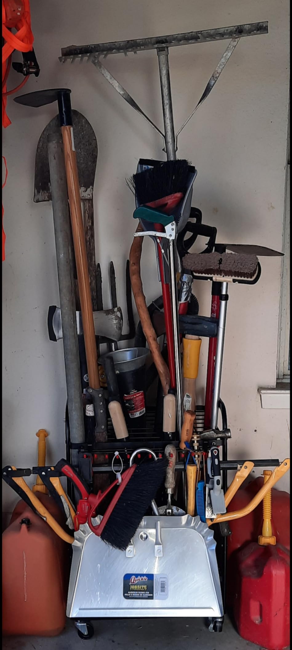 Mythinglogic Garden Tool Organizer for Garage, Yard Tool Rack with Wheels, Garage Organizers and Storage Holder for Yard Tools (Deluxe Tower) - Customer Photo 1